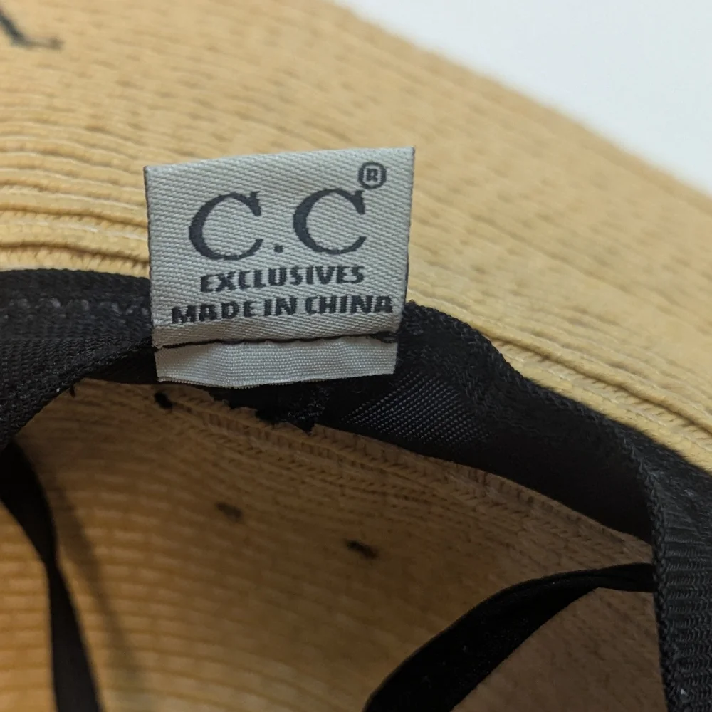 C. C EXCLUSIVES Woven 'hello sunshine' Sun Hat